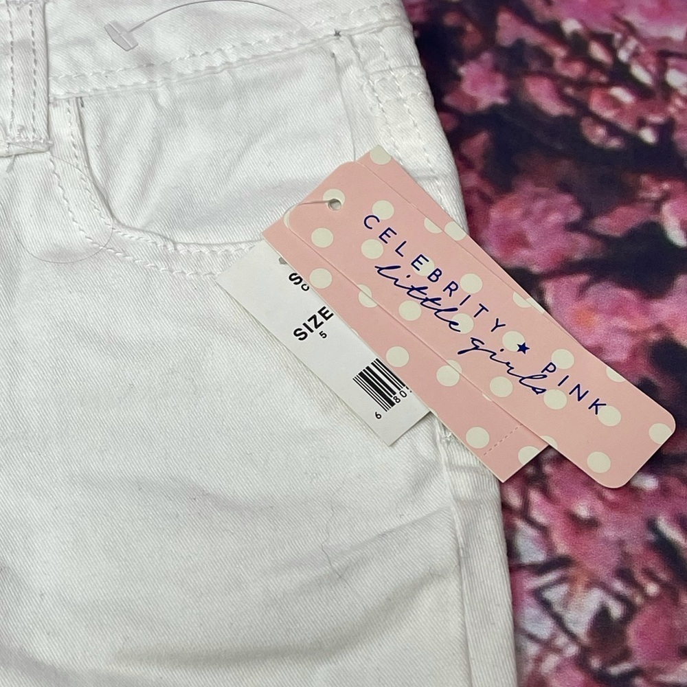 Celebrity Pink Little Girls White Skimmer Shorts - Picture 2 of 6